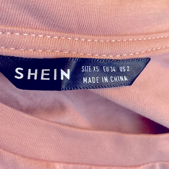 SHEIN SHEIN EZwear Rolled Sleeve Sunflower Print Tee‎ in Pink, Size XS, NIB - Picture 5 of 10